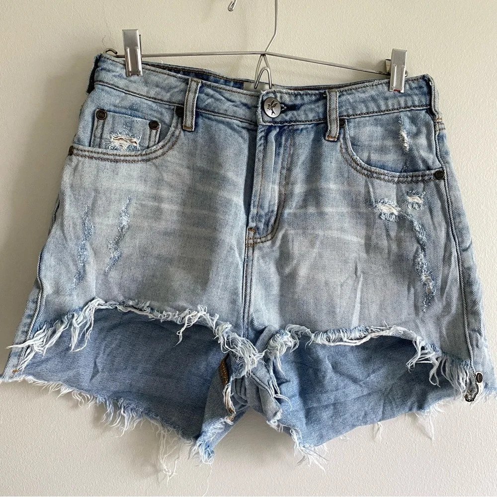 ONE Teaspoon Legend Revolve  Distressed Jean Short 100% Cotton High Rise Size 27